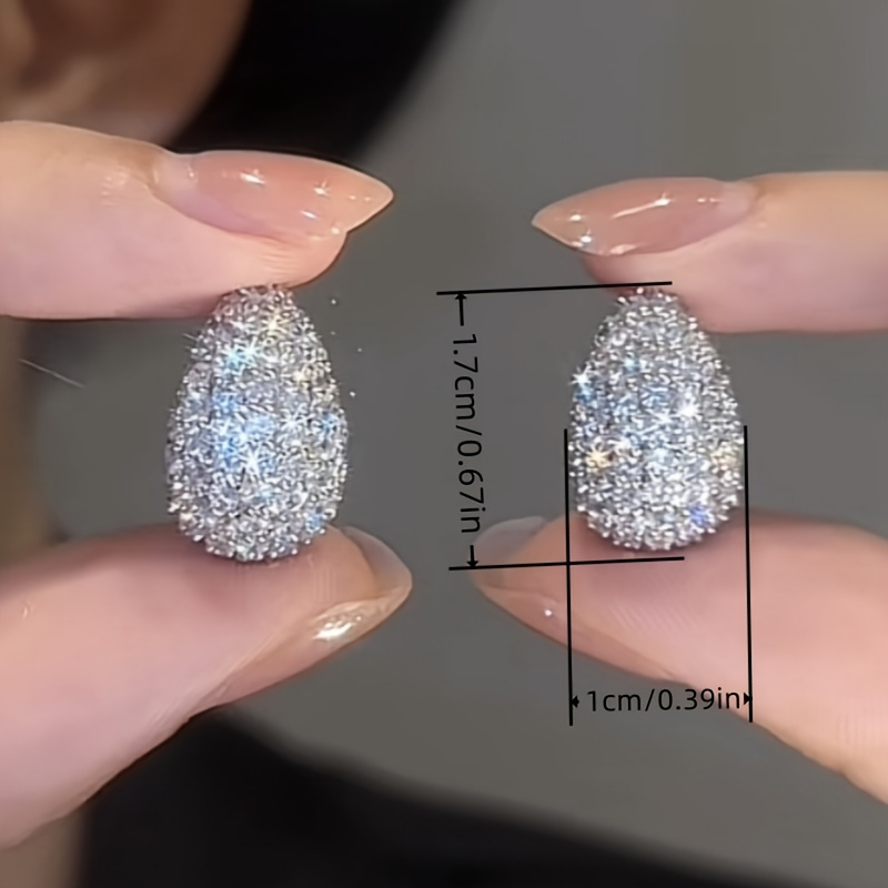 Women's Teardrop Zirconia Stud Earrings for Party Wedding